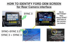 FORD – REVERSE CAMERA SYNC  INTERFACE PACKAGE